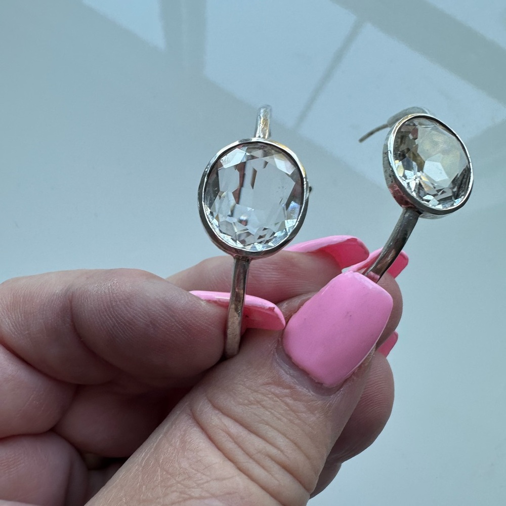 Elegant Silver Crystal Earrings